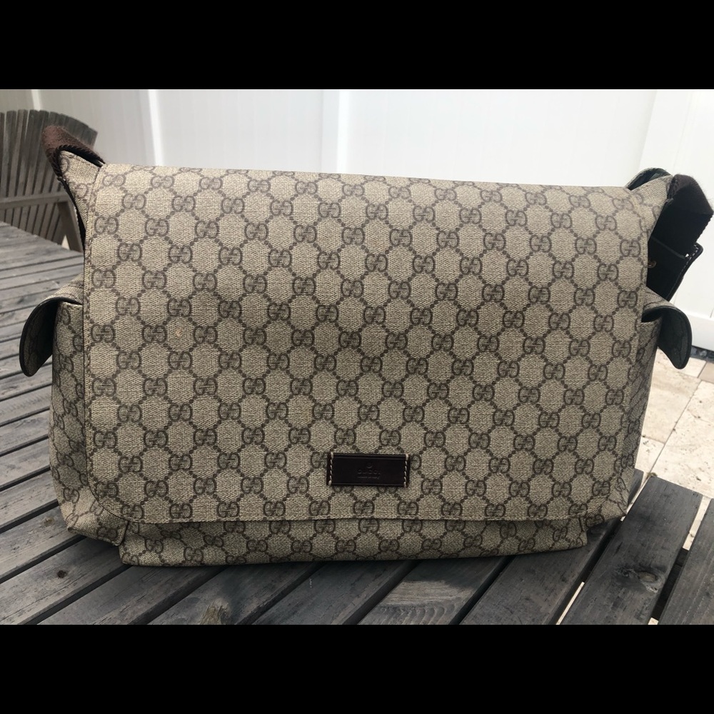 Gucci GG brown diaper bag